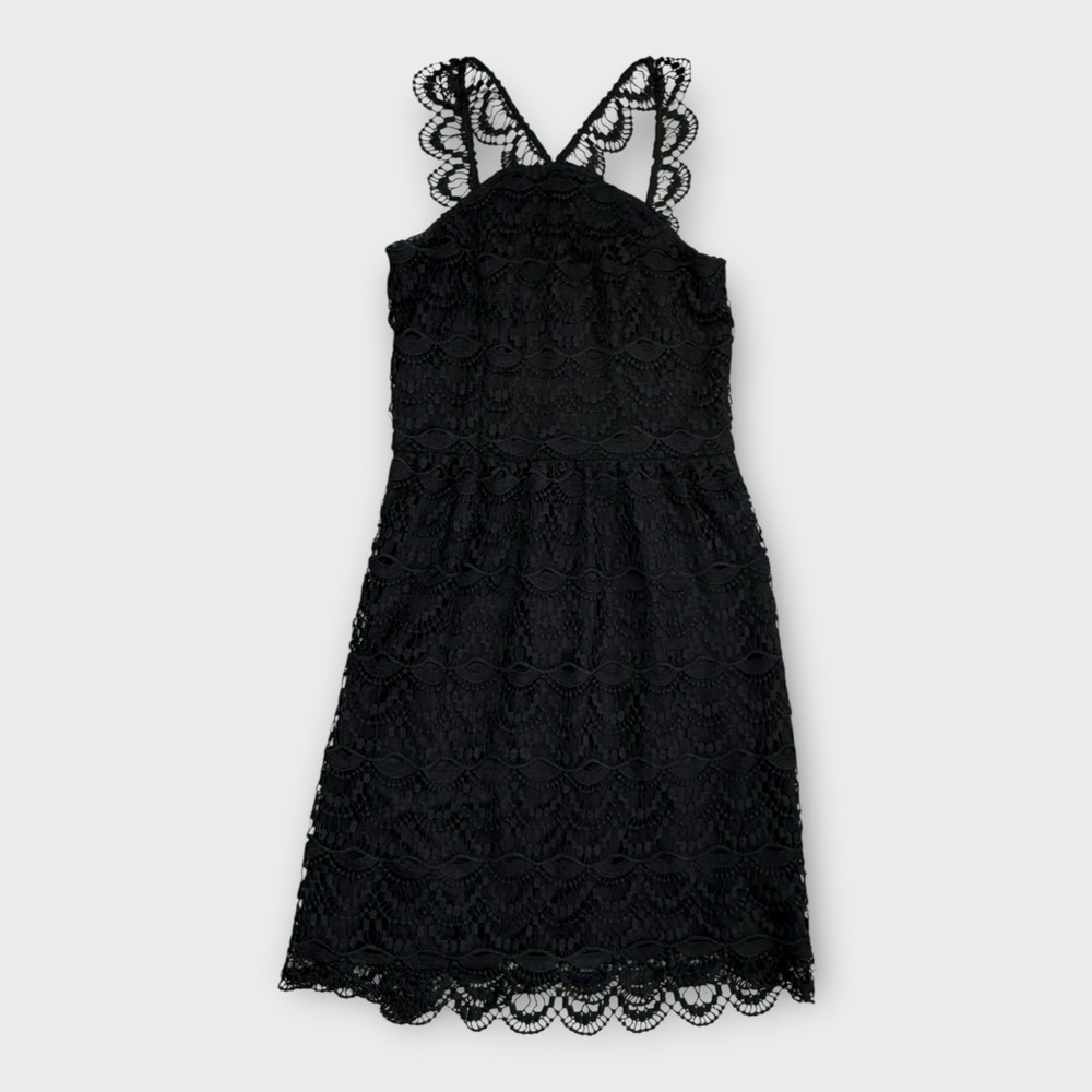 Kensie Black Lace Sleeveless Fit & Flare Dress XS LBS